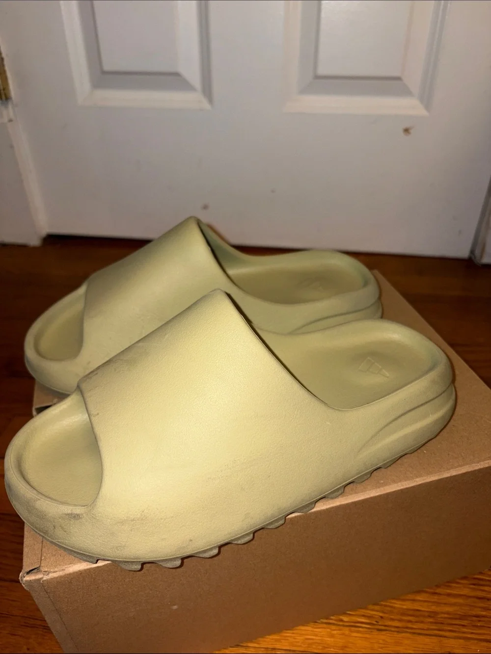 adidas YZY Slide Kids' Slides in Light Olive Green